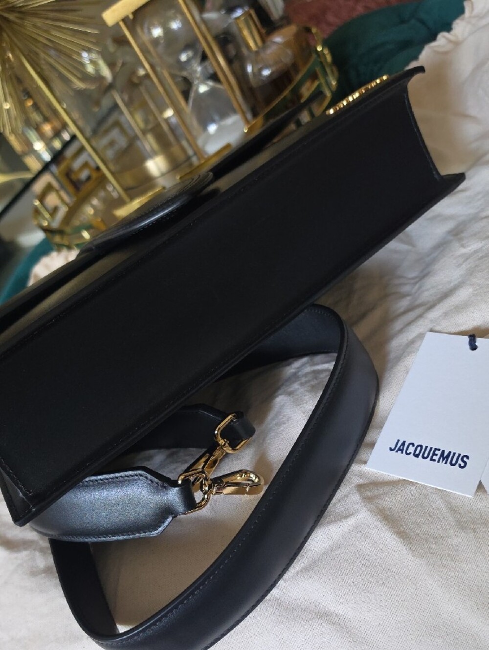 Jacquemus Le Bambinou Black Leather Shoulder Bag with Top Handle - Picture 8 of 9